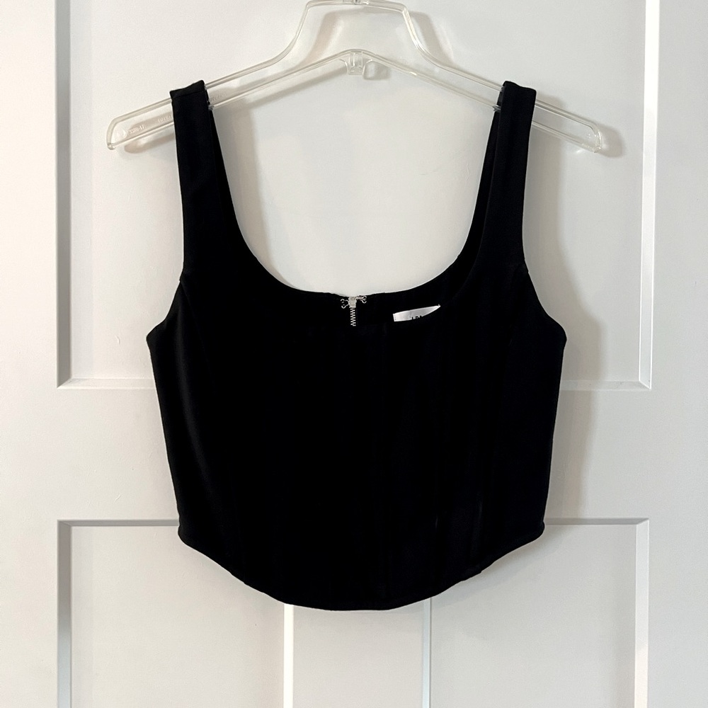 LPA corset zip crop top